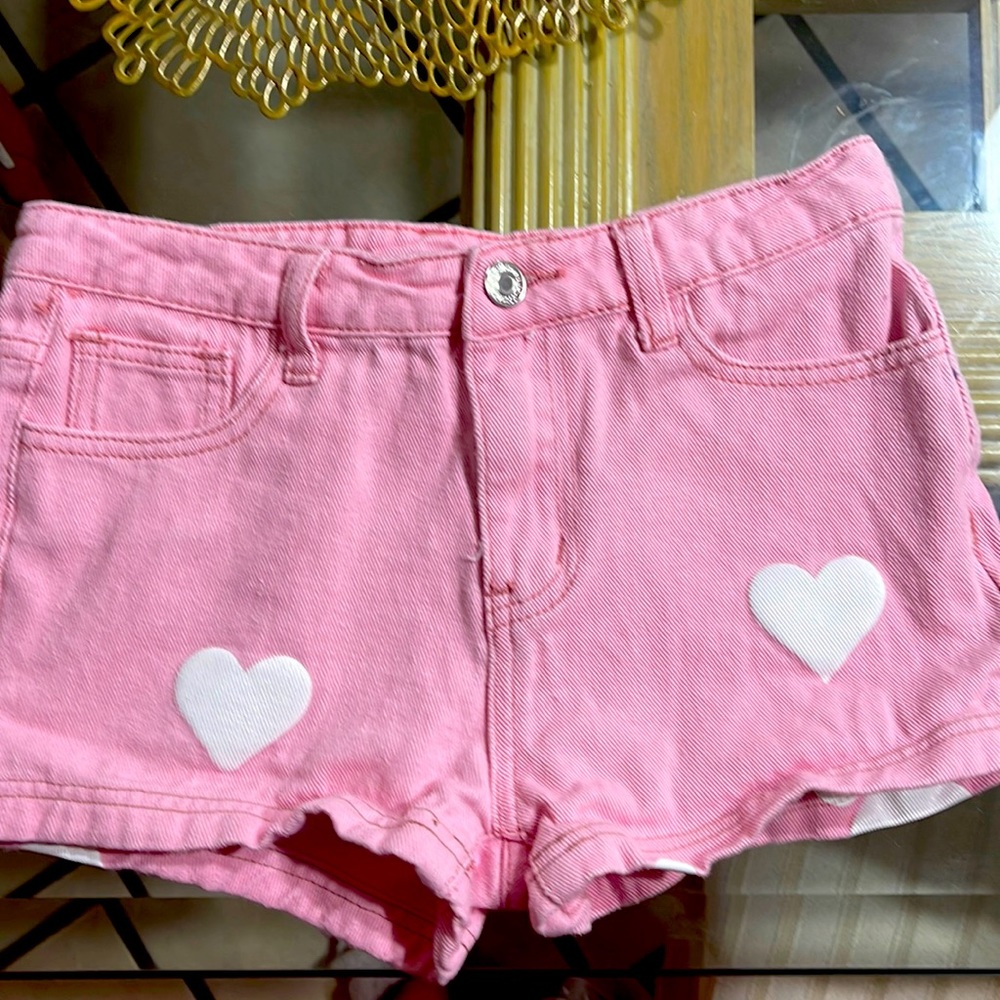 Pink jean shorts